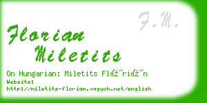 florian miletits business card